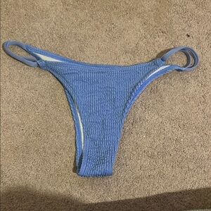 Blue Textured Bikini Bottom